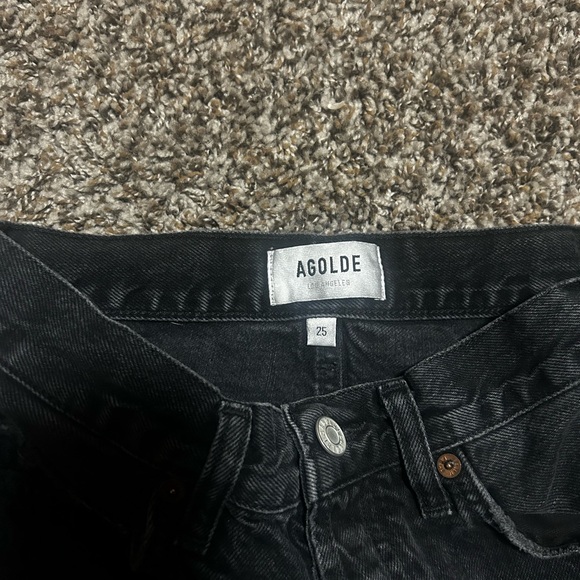 AGOLDE Black Distressed Denim Cutoff Shorts – Size 25 - Picture 2 of 4